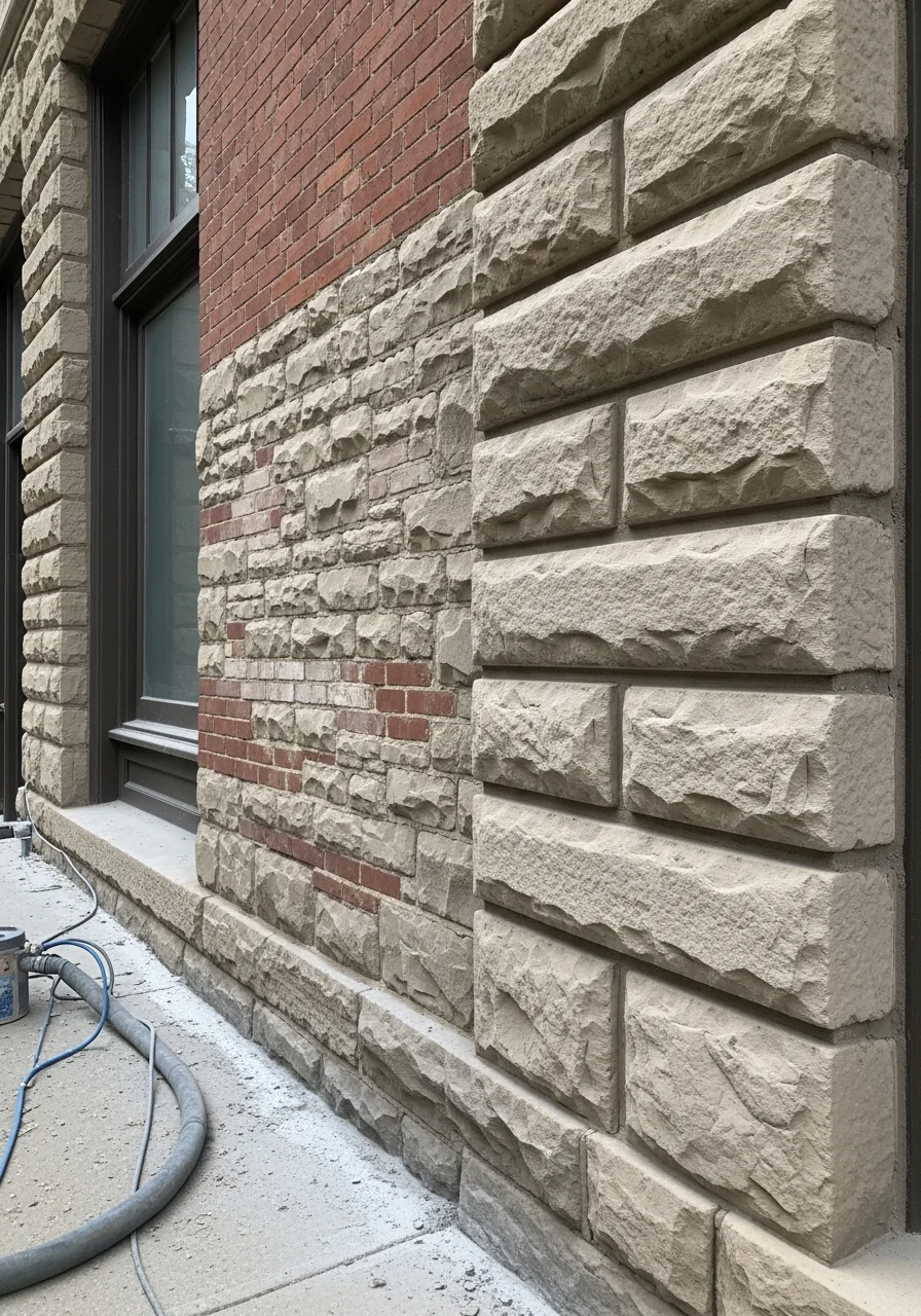 Detailed craftsmanship being applied to a Zionsville property exterior.